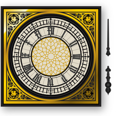 quadrant of victorian clock with lancets