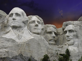 Sunset over Mount Rushmore, U.S.A.