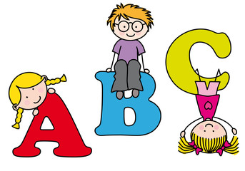 Niños aprendiendo las letras
