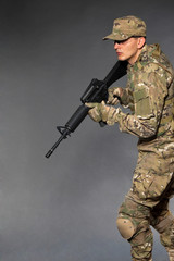 Soldier with rifle