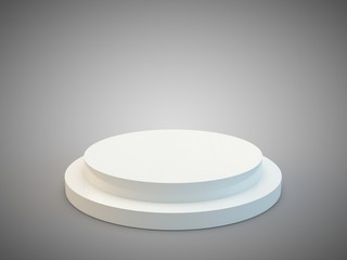 empty podium on gray background.