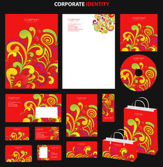 Red business style templates with abstract pattern. Vector