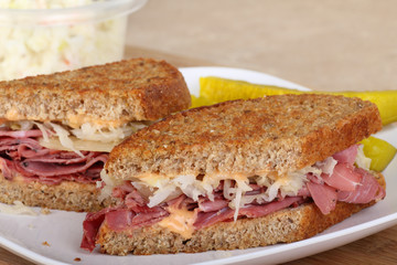 Reuben Sandwich Closeup