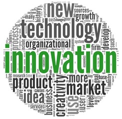 Innovation concept words in tag cloud