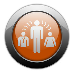 Orange Metallic Orb Button 