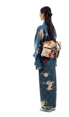 Back View Kimono Woman