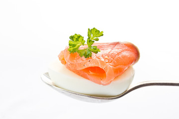 eggs and salted trout