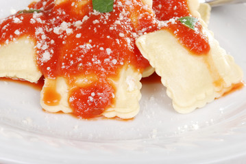 Ravioli with parmesan cheese