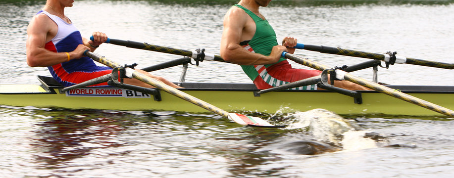 rowing athletes in training