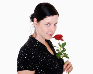 Junge Frau mit Rose