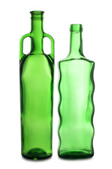 Green wine bottles