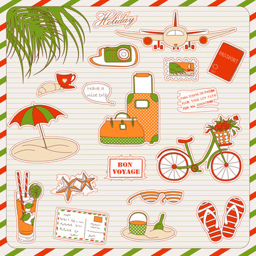 Holiday travel icons