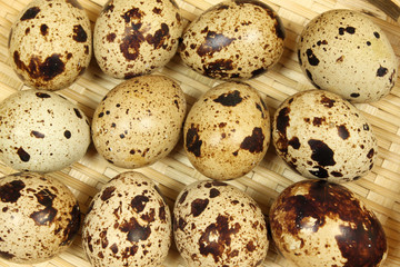 Quail eggs.