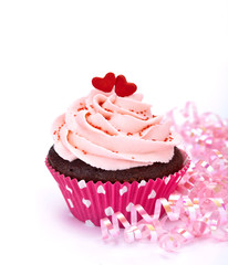 Birthday Cupcake isolated on white