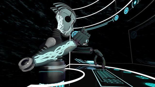 Futuristic Robot Accessing Touchscreen Technology