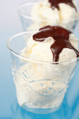 vanilla ice cream with chocolate