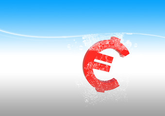Fototapeta premium Euro in water