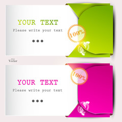 Paper sheets with envelopes for text