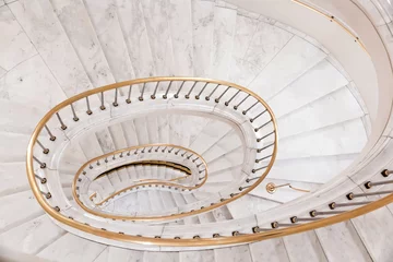 Cercles muraux Escaliers Escaliers blancs.