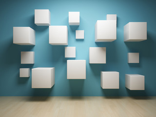 Abstract cubes in interior © FreshPaint