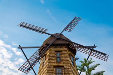 Windmill in the blue sky