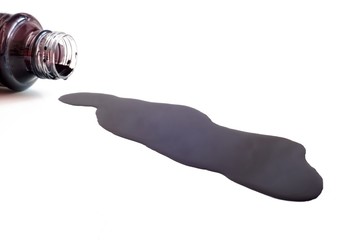 Spilled a bottle of black ink