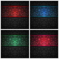 Set ornament template fabric texture - color ribbons