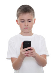 A boy with a mobile phone