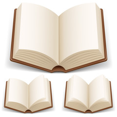 Open book with white pages