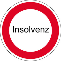Schild - rund - Insolvenz