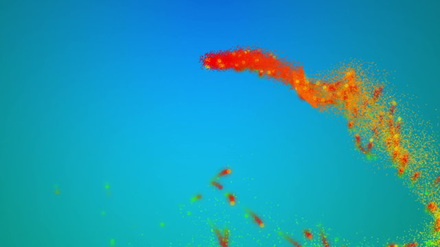 Animated particles trail