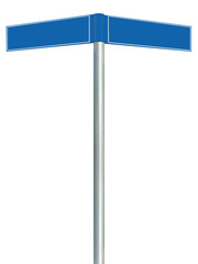 Direction road signs, two empty blank signposts, isolated