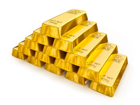 Gold bars pyramid