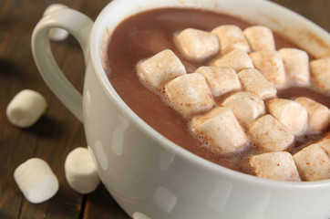 Hot chocolate and marshmallow