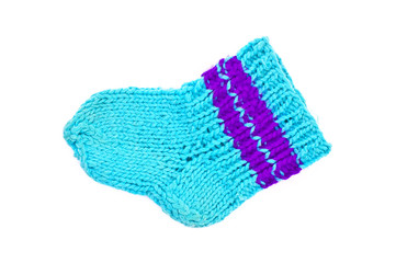 Knitted blue socks