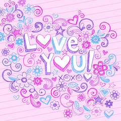 Valentine's Day Love Sketchy Doodles Vector Design Elements