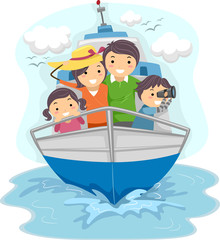 Obraz na płótnie Canvas Rodzina Podróż statkiem