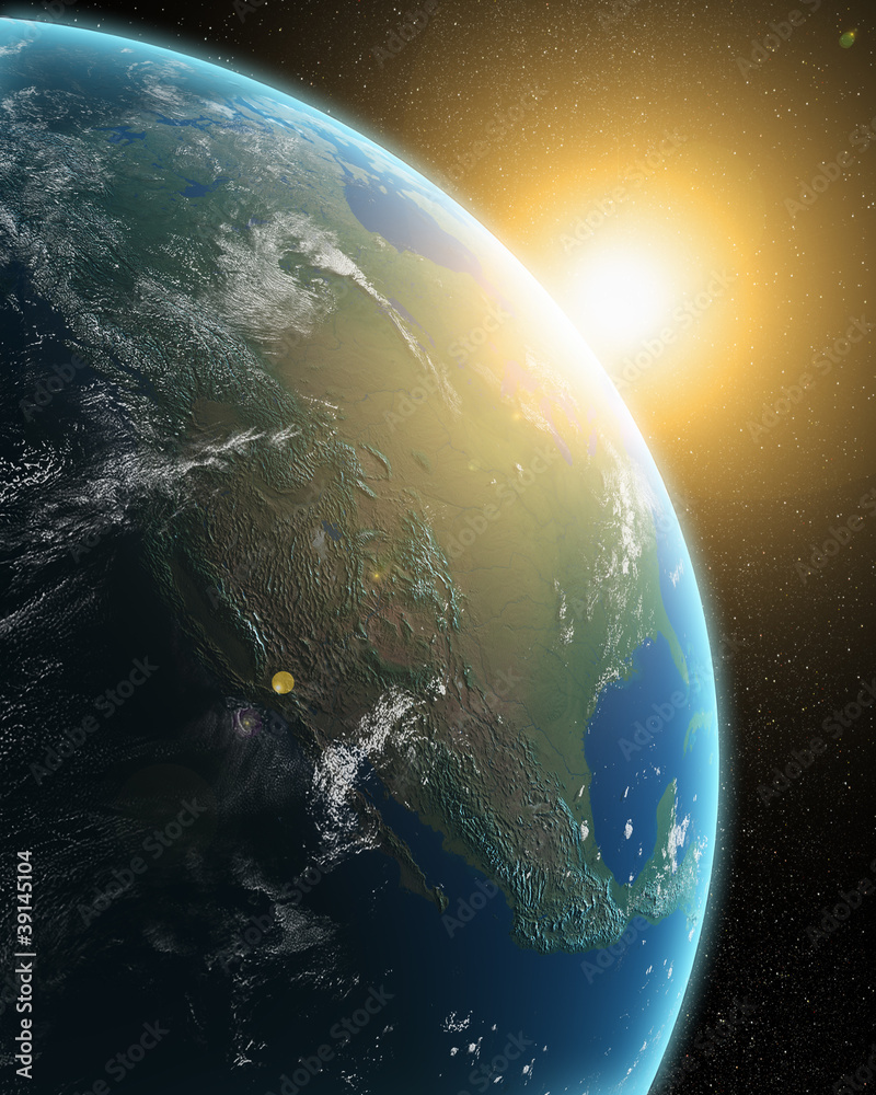 Poster view of the earth from outer space