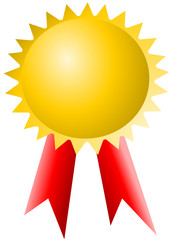 Medaille in Gold & Rot