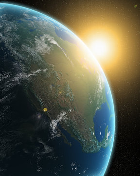 Fototapeta View of the Earth from outer space