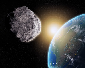 Obrazy na Szkle  Asteroida w pobliżu Ziemi