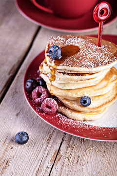 pancakes with raspberries