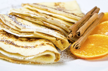 pancakes with orange si cinnamon
