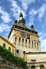 Fototapeta na wymiar medieval clock tower
