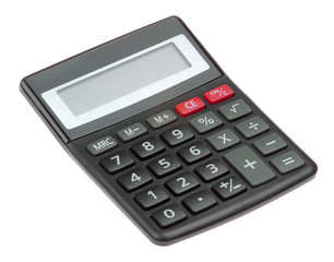 Black calculator isolated