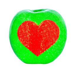 Obraz na płótnie Canvas apple with heart shape