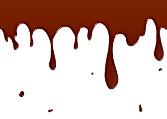 Melted chocolate isolated on white background with copy space