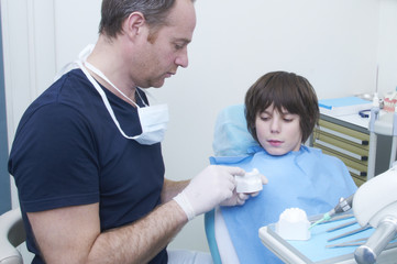 boy during a dental visit. doctor's clinic