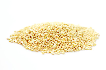 Quinoa on white background