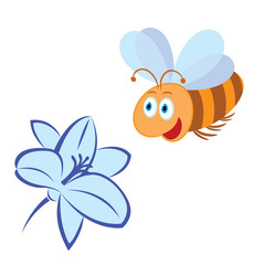 cartoon bee and flower